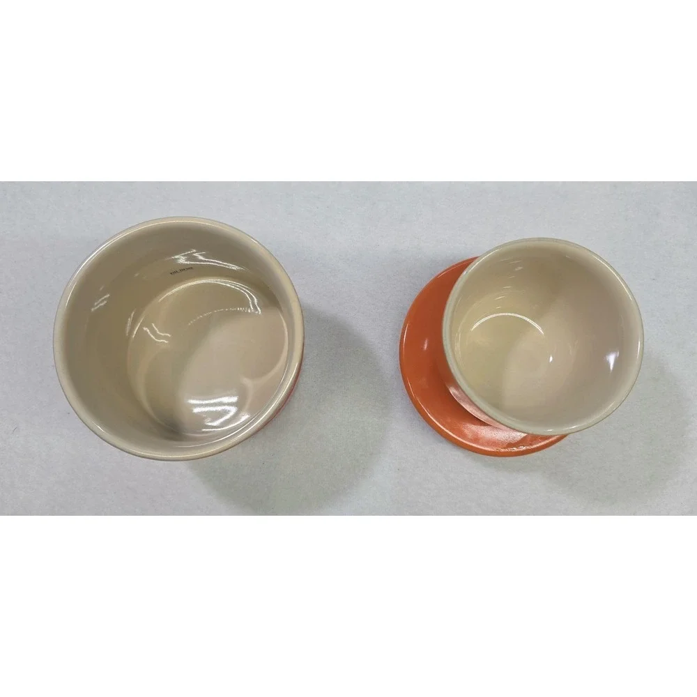Le Creuset Butter Crock Volcanic Flame Orange Stoneware Very LIMITED USE or none
